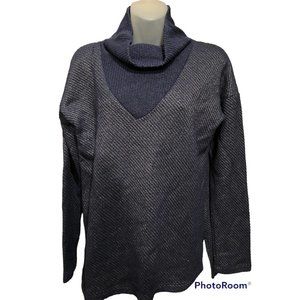 Sanctuary Anthropologie Womens Medium M Dark Blue Turtleneck Sweater Casual